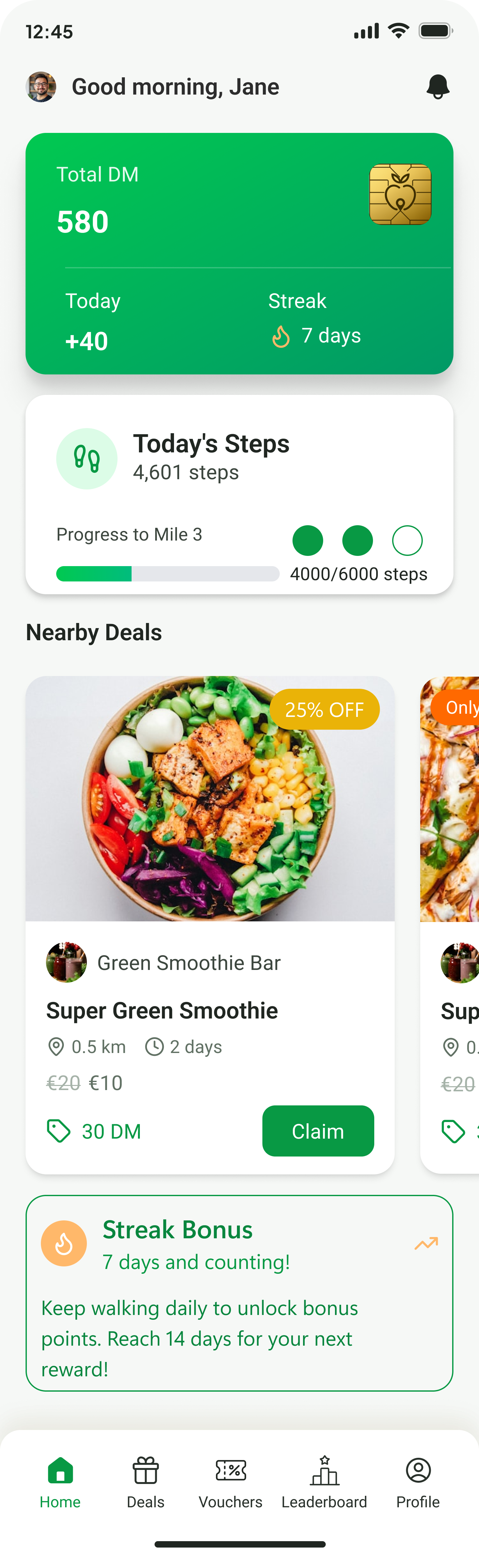 Daily Miles App Mockup