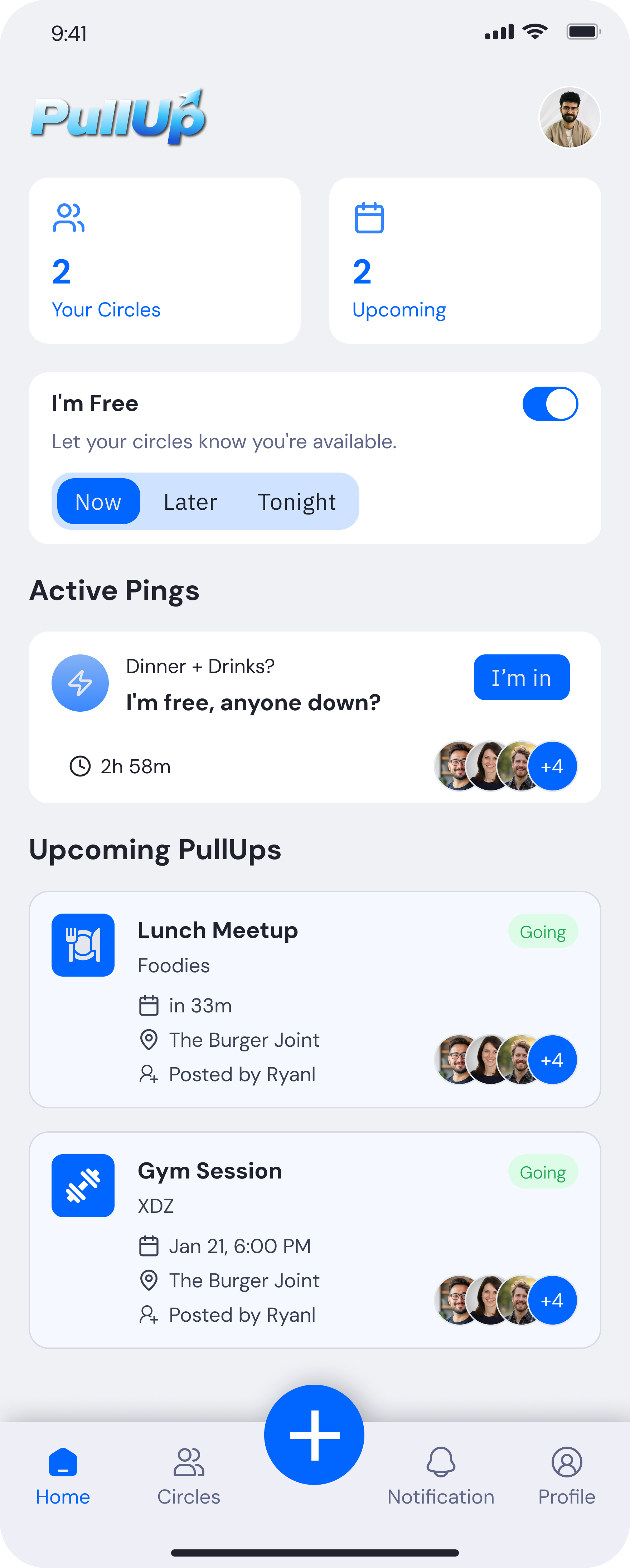 PullUp App Mockup
